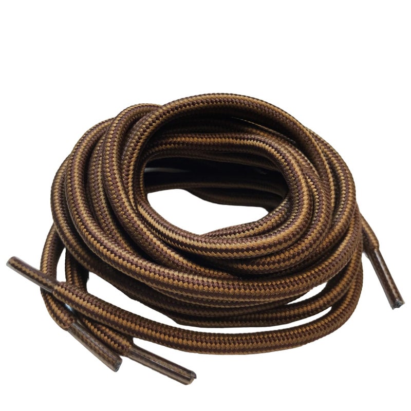 bq B&Q 3 pairs Heavy duty durable non slip round boot shoe laces shoelaces for hiking walking construction safety work (72" (183cm), Dark light/brown) - Image 4